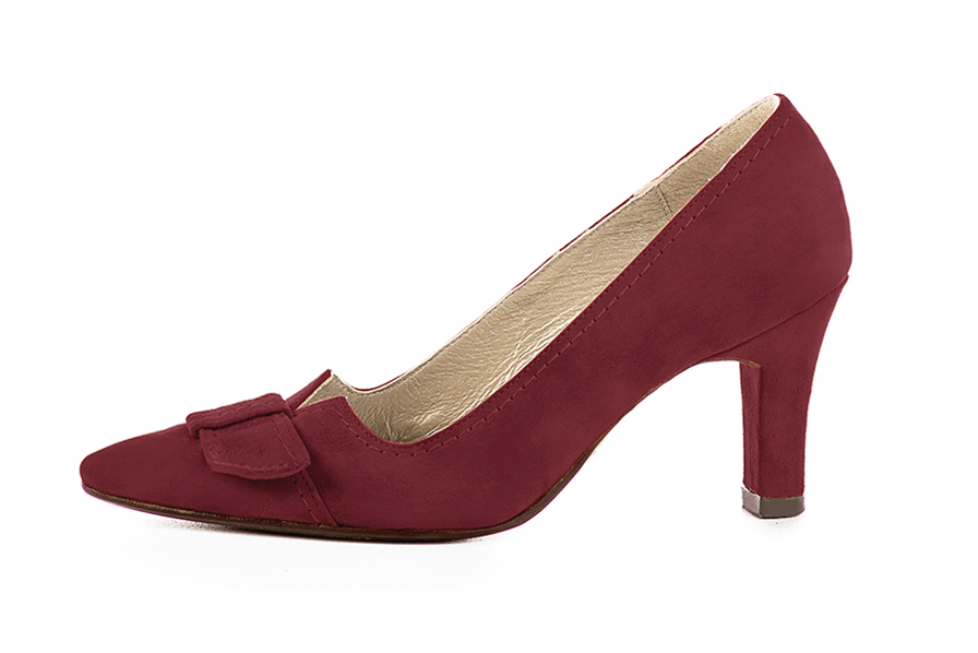 French elegance and refinement for these burgundy red dress pumps, with a knot on the front, 
                available in many subtle leather and colour combinations. Possibility to customize with your colors and materials.
With its original cutout, this pretty fitted pump
will render you great services, combining comfort and distinction. 
                Matching clutches for parties, ceremonies and weddings.   
                You can customize these shoes to perfectly match your tastes or needs, and have a unique model.  
                Choice of leathers, colours, knots and heels. 
                Wide range of materials and shades carefully chosen.  
                Rich collection of flat, low, mid and high heels.  
                Small and large shoe sizes - Florence KOOIJMAN
